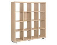 Bibliotheekkast 16 vakken hout H 146 x B 130 cm Shiny