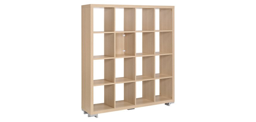 Bibliothèque 16 cases bois H 146 x L 130 cm Milano