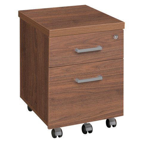 Cajonera 2 cajones móvil Shiny Nogal