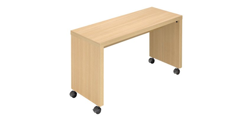 Retour bureau mobile L 100 x P 40 cm piétement plein bois - Milano
