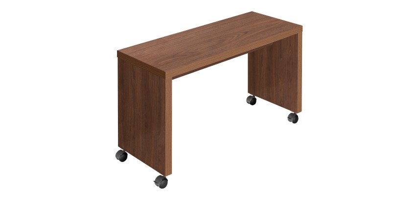 Retour bureau mobile L 100 x P 40 cm piétement plein bois - Milano