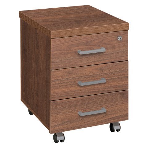 Cajonera 3 cajones móvil Shiny Nogal