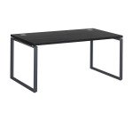 Bureau droit noir L 160 x P 90 cm, piètement acier format carré - Milano