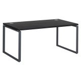 Bureau droit noir L 160 x P 90 cm, piètement acier format carré - Milano