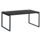 Bureau droit noir L 160 x P 90 cm, piètement acier format carré - Milano