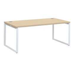 Mesa recta Shiny An 180 x Fon 90 cm roble claro con patas de acero