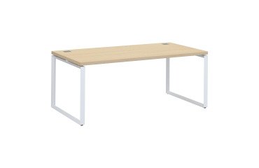 Mesa recta Shiny An 180 x Fon 90 cm roble claro con patas de acero
