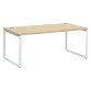 Straight desk Brown Bruneau Shiny steel leg