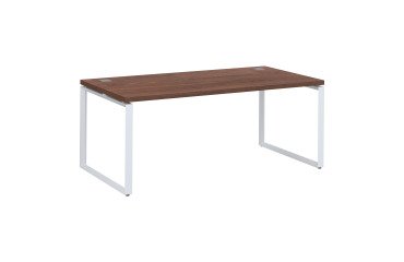 Mesa recta Shiny An 180 x Fon 90 cm nogal con patas de acero