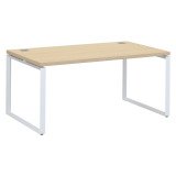 scrivania Shiny quercia chiara gambe metallo bianco L.160 cm