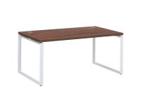 Mesa recta Shiny An 160 x Fon 90 cm nogal con patas de acero