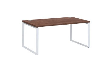 Mesa recta Shiny An 160 x Fon 90 cm nogal con patas de acero