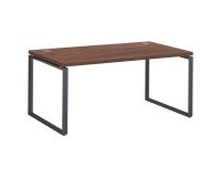 Mesa recta Shiny An 160 x Fon 90 cm nogal con patas de acero