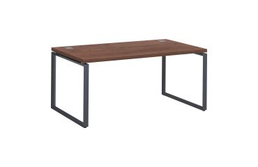 Mesa recta Shiny An 160 x Fon 90 cm nogal con patas de acero
