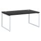 Bureau droit noir L 160 x P 90 cm, piètement acier format carré - Milano