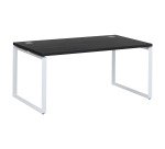 Bureau droit noir L 160 x P 90 cm, piètement acier format carré - Milano