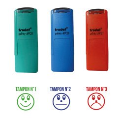 Stempelkissen "Bewertung mit Smileys" Printy 4921 Trodat - Packung mit 3