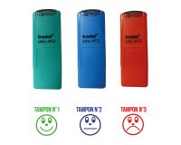 Tampon encreur "Evaluation avec Smileys" - Lot de 3