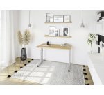 Table droit Mini Office Manhattan piètement argenté L 120 x P 67,2 cm