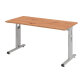 Table droit Mini Office Manhattan piètement argenté L 140 x L 67,2 cm