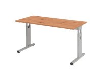 Rechte werkpost Mini Office Manhattan - zilverkleurig onderstel B 140 x D 67,2 cm