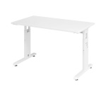 Geradliniger Tisch Mini Office Manhattan weißes Gestell B 120 x T 67,2 cm
