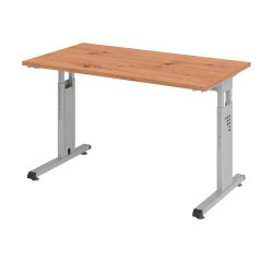 Rechte werkpost Mini Office Manhattan - zilverkleurig onderstel B 120 x D 67,2 cm