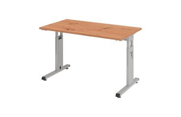 Table droit Mini Office Manhattan piètement argenté L 120 x P 67,2 cm