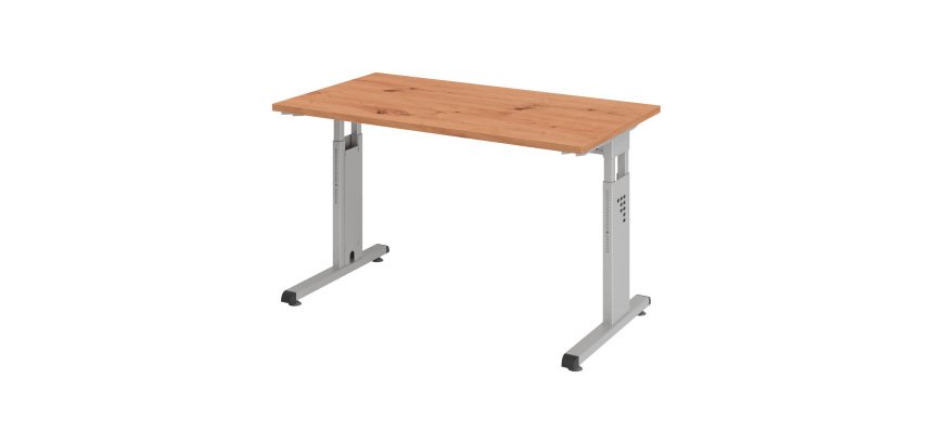 Table droit Mini Office Manhattan piètement argenté L 120 x P 67,2 cm