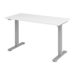 Sit-stand desk mini silver coloured undercarriage L 140 x D 67,2 cm 