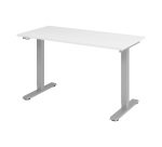 Sit-stand desk mini silver coloured undercarriage L 140 x D 67,2 cm 