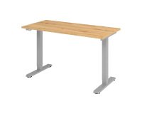 Geradliniger Sitz-Stehtisch Mini silberfarbiges Gestell B 140 x T 67,2 cm 