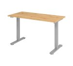 Sit-stand desk mini silver coloured undercarriage L 140 x D 67,2 cm 