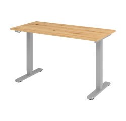 Sit-stand desk mini silver coloured undercarriage L 140 x D 67,2 cm 