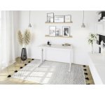 Straight desk Mini Office Manhattan white coloured undercarriage W 120 x D 67,2 cm