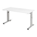 Geradliniger Tisch Mini Office Manhattan silberfarbiges Gestell B 140 x T 67,2 cm