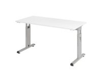 Rechte werkpost Mini Office Manhattan - zilverkleurig onderstel B 140 x D 67,2 cm