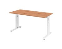 Geradliniger Tisch Mini Office Manhattan weißes Gestell B 140 x T 67,2 cm