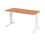 Rechte werkpost Mini Office Manhattan - wit onderstel B 140 x D 67,2 cm