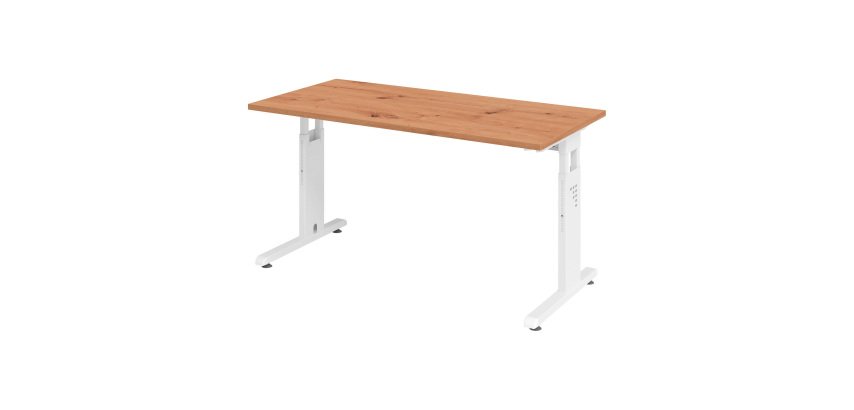 Table droit Mini Office Manhattan -piètement blanc L 140 x L 67,2 cm