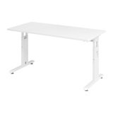 Geradliniger Tisch Mini Office Manhattan weißes Gestell B 140 x T 67,2 cm