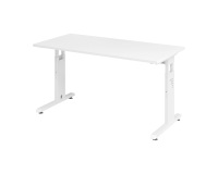 Geradliniger Tisch Mini Office Manhattan weißes Gestell B 140 x T 67,2 cm