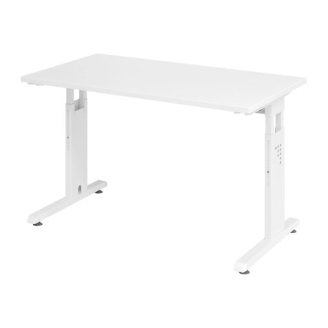 Geradliniger Tisch Mini Office Manhattan weißes Gestell B 120 x T 67,2 cm