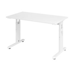Geradliniger Tisch Mini Office Manhattan weißes Gestell B 120 x T 67,2 cm
