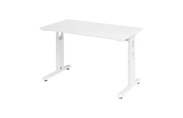 Geradliniger Tisch Mini Office Manhattan weißes Gestell B 120 x T 67,2 cm