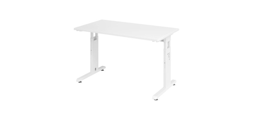 Geradliniger Tisch Mini Office Manhattan weißes Gestell B 120 x T 67,2 cm