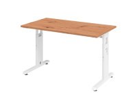 Rechte werkpost Mini Office Manhattan - wit onderstel B 120 x D 67,2 cm