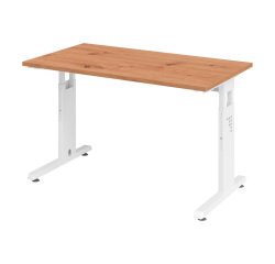 Straight desk Mini Office Manhattan white coloured undercarriage W 120 x D 67,2 cm