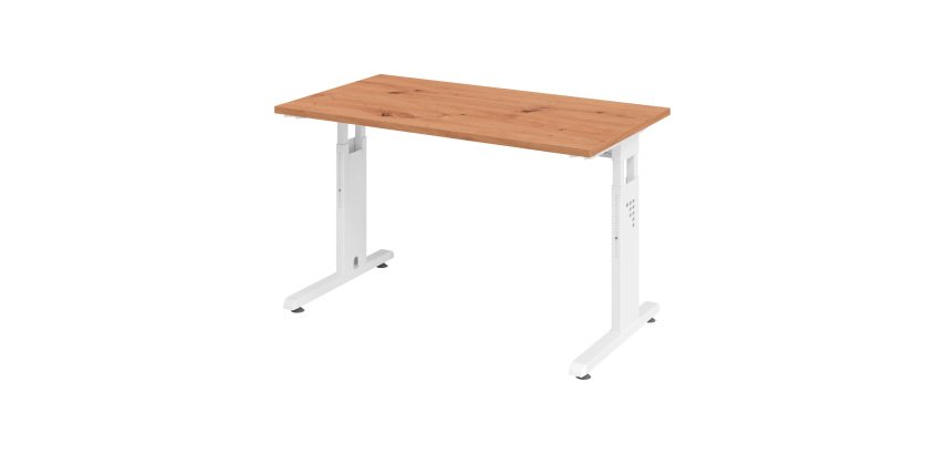 Straight desk Mini Office Manhattan white coloured undercarriage W 120 x D 67,2 cm