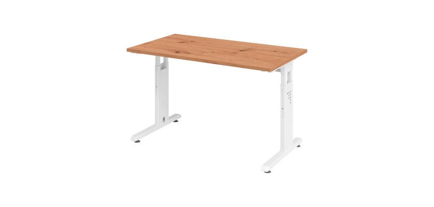 Straight desk Mini Office Manhattan white coloured undercarriage W 120 x D 67,2 cm